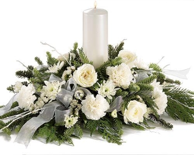 Festive table arrangement White