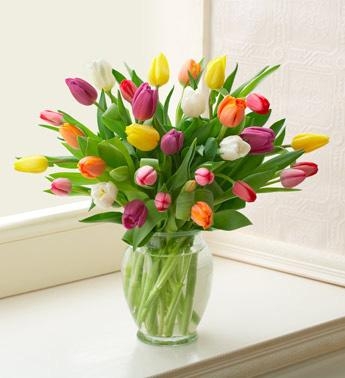 Spring tulip vase arrangement
