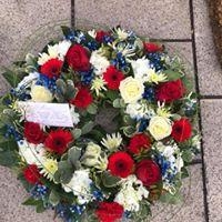 Red blue & white wreath