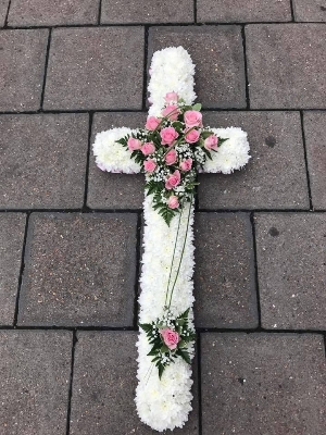 Pink & white based Cross