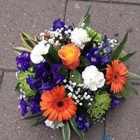 Orange & purple posy