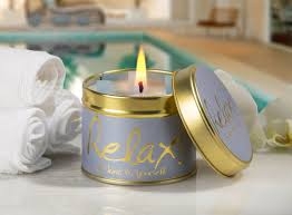 Relax! Lily Flame Candle.