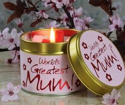 World's Greatest Mum! Scented Lily Flame Candle.