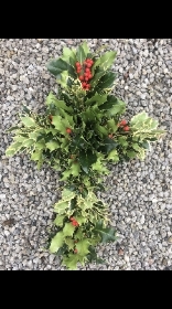 Fresh holly cross