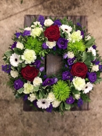 Red &purple mixed wreath
