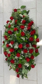 Red rose casket spray