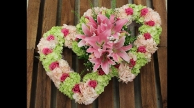 Pink & green double heart