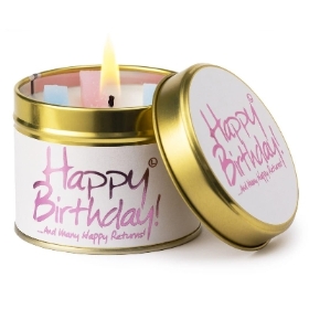 Lily Flame Candle – Happy Birthday!