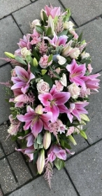 Pink lilly mixed casket sprsy